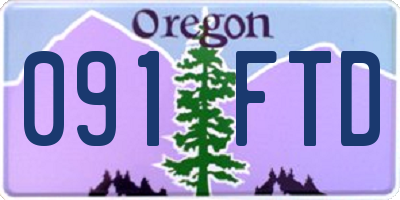 OR license plate 091FTD