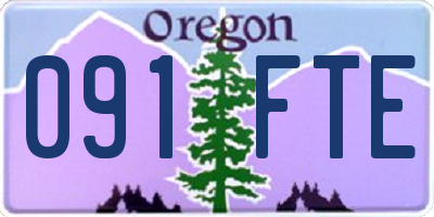 OR license plate 091FTE