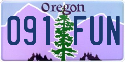 OR license plate 091FUN
