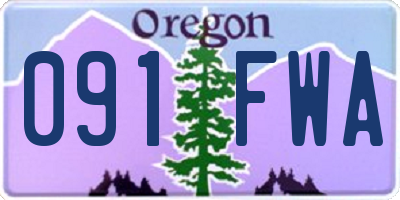 OR license plate 091FWA