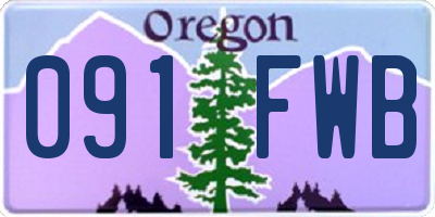 OR license plate 091FWB
