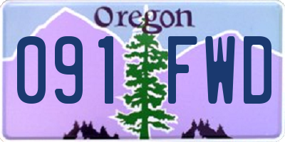 OR license plate 091FWD