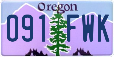 OR license plate 091FWK
