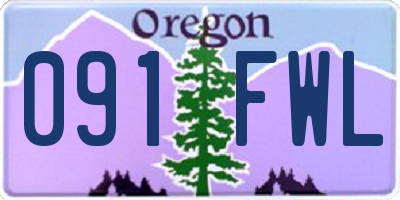 OR license plate 091FWL