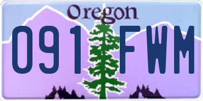 OR license plate 091FWM