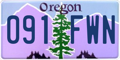 OR license plate 091FWN