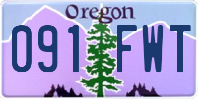 OR license plate 091FWT