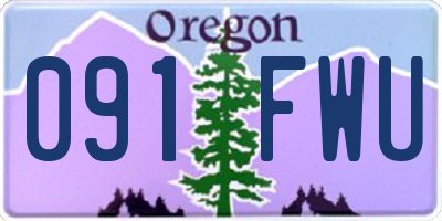 OR license plate 091FWU