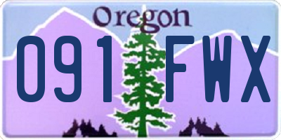 OR license plate 091FWX