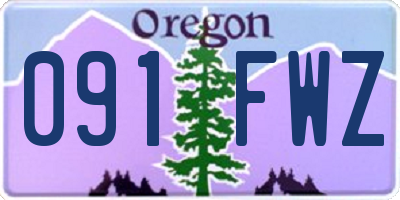 OR license plate 091FWZ