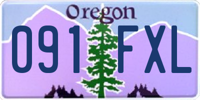 OR license plate 091FXL