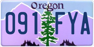 OR license plate 091FYA