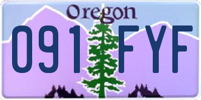 OR license plate 091FYF