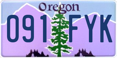 OR license plate 091FYK