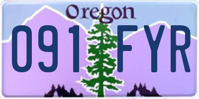 OR license plate 091FYR