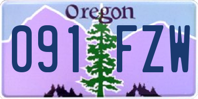 OR license plate 091FZW