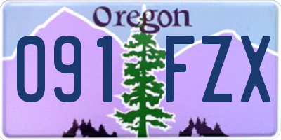 OR license plate 091FZX