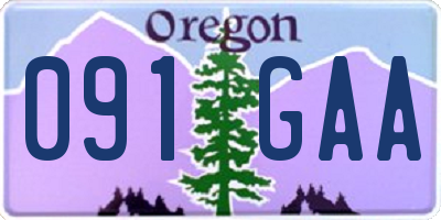 OR license plate 091GAA
