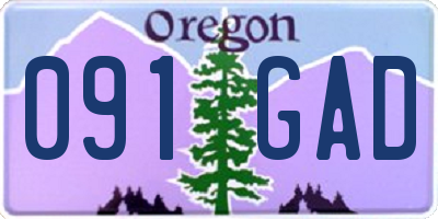 OR license plate 091GAD