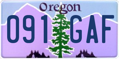 OR license plate 091GAF