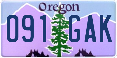 OR license plate 091GAK
