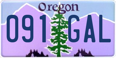 OR license plate 091GAL