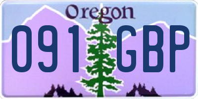 OR license plate 091GBP