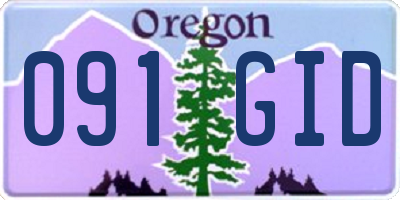 OR license plate 091GID