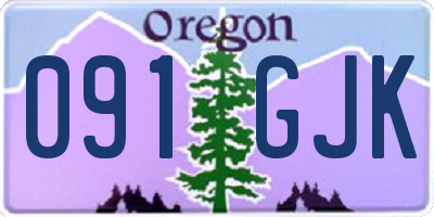 OR license plate 091GJK
