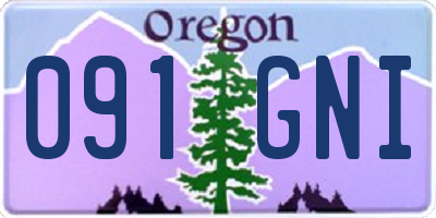 OR license plate 091GNI
