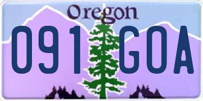 OR license plate 091GOA