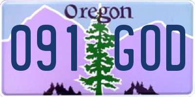 OR license plate 091GOD