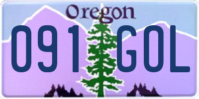 OR license plate 091GOL