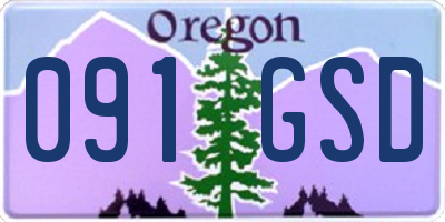 OR license plate 091GSD