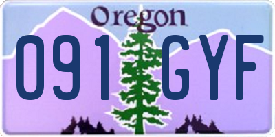 OR license plate 091GYF