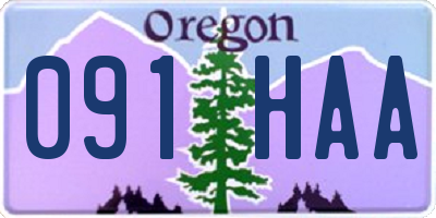 OR license plate 091HAA