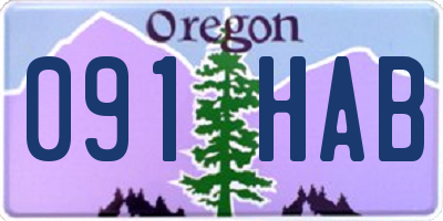 OR license plate 091HAB