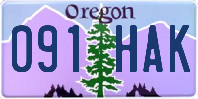OR license plate 091HAK