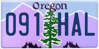 OR license plate 091HAL