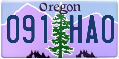 OR license plate 091HAO