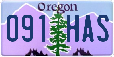 OR license plate 091HAS