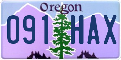 OR license plate 091HAX