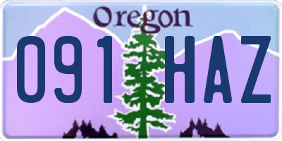 OR license plate 091HAZ