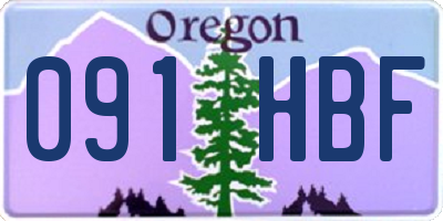 OR license plate 091HBF