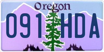 OR license plate 091HDA