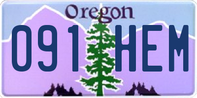 OR license plate 091HEM