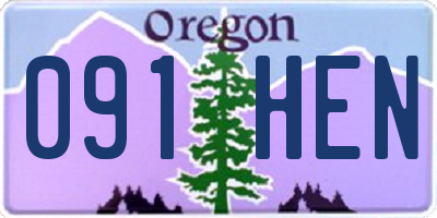 OR license plate 091HEN