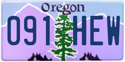 OR license plate 091HEW