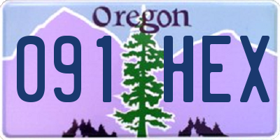 OR license plate 091HEX