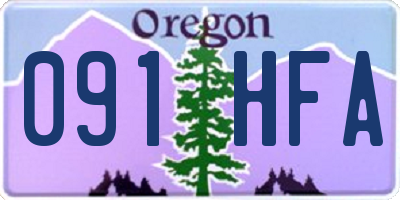 OR license plate 091HFA